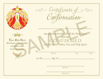 sacrament of confirmation certificate