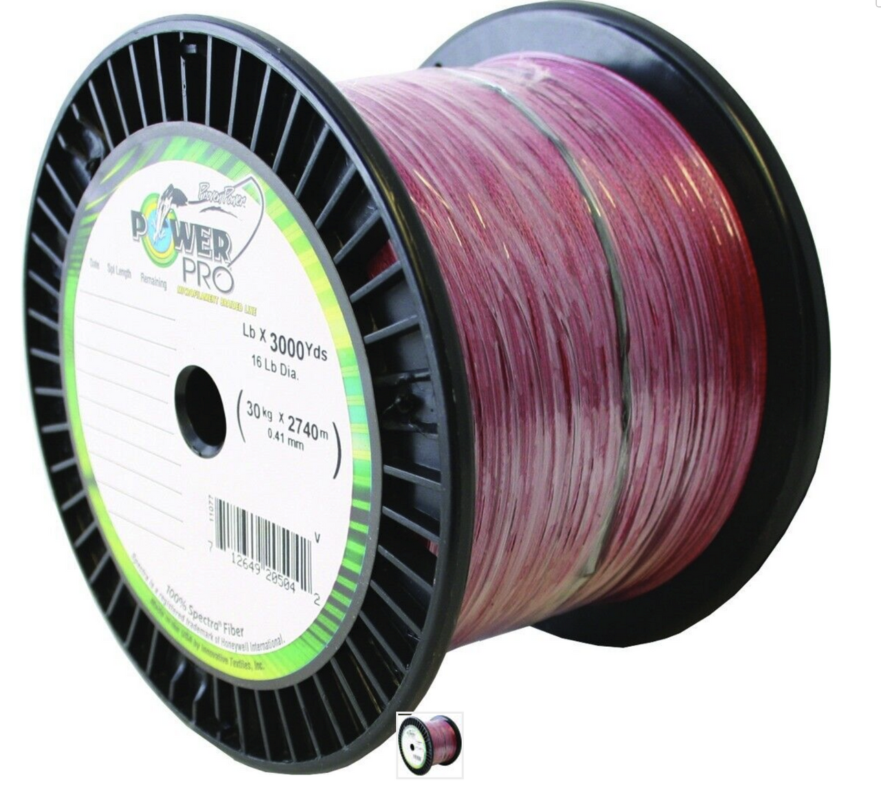 POWERPRO vermillion red 100LB. 3000 Yards