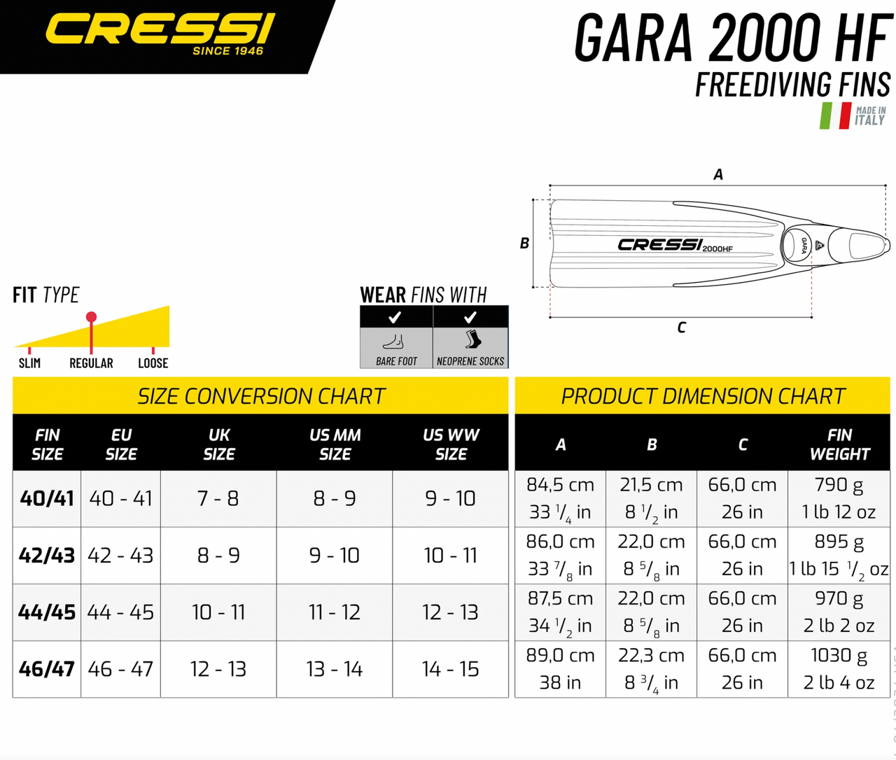 CRESSI GARA 2000 HF FINS