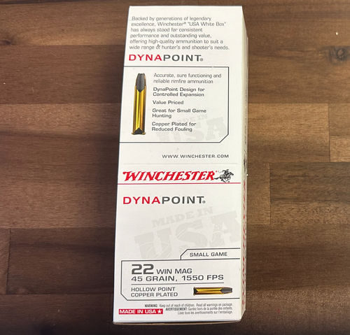 DYNAPOINT 22 WIN MAG 45GR HOLLOW POINT COPPER PLATED