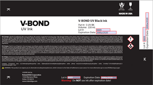 Roland V-Bond ink S-UV-5BK Roland V-Bond ink S-UV-5BK