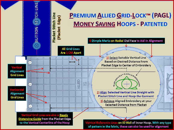 Brother Hoop - 24 x 30 cm (9 x 12 inch) - Allied Grid-Lock Hoop - For 500  mm Sew Field