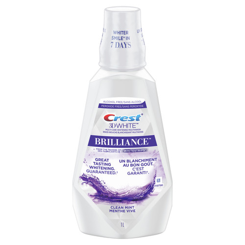 Crest 3DWhite Brilliance Mouthwash, Clean Mint 1 Liter