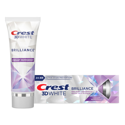 Crest 3DWhite Brilliance Vibrant Peppermint Teeth Whitening Toothpaste, 4.6 oz