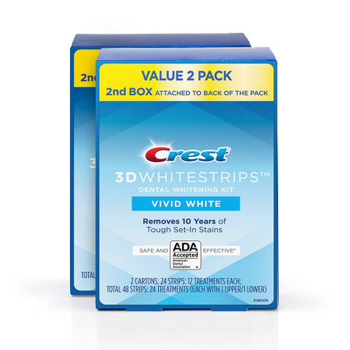 Crest 3DWhitestrips Vivid White Teeth Whitening Strips || Value Pack