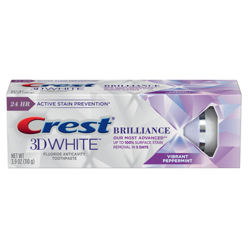 Crest 3DWhite Brilliance Teeth Whitening Toothpaste, Vibrant Peppermint