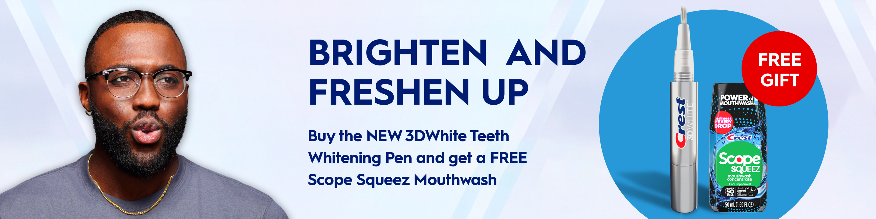 Buy the New 3DWhite Teeth Whitening Pen and get a FREE Scope Squeez Mouthwash