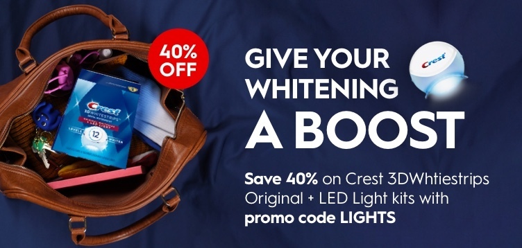 Save 40% Crest 3DWhitestrips Original + LED Light Kits