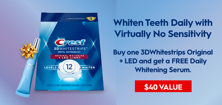 Crest 3D Whitestrips Brilliance Gentle Teeth Whitening Kit, 32