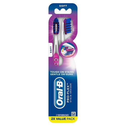 Oral-B Pro-Flex Stain Eraser Manual Toothbrush 2 Pack