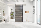 ​  Barn Door Product Spotlight: Horizontal Iron Plank Barn Door + Stainless Steel Slade Hardware Kit