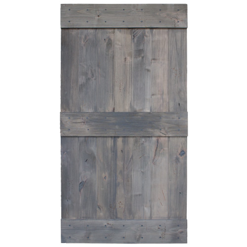 36" X 96" Coal Grey Mid Rail Plank Barnwood Barn Door