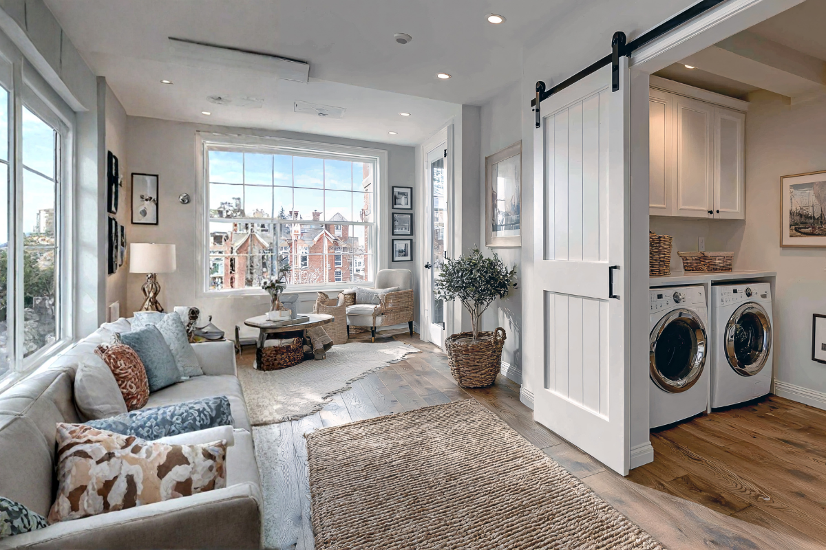 Laundry Room Barn Doors: Hiding Utility Spaces Stylishly - BarnDoorz.com