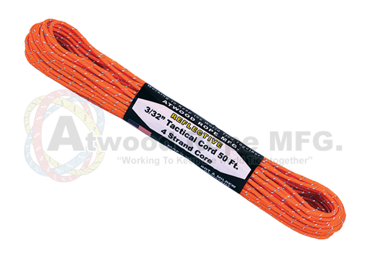 Neon Orange Nylon Micro Cord Paracord (1000') USA - Blade HQ