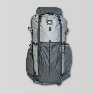 Seek Outside Goshawk 6300 backpack with Talon attachment system on front, 103-liter capacity, 45-inch unrolled height, Ultra 200X fabric
