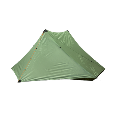 sunlight 2p trekking pole tent lifestyle photo. Zipperless entry with built in floor and bug netting