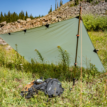 Tarp Set up On Hillside