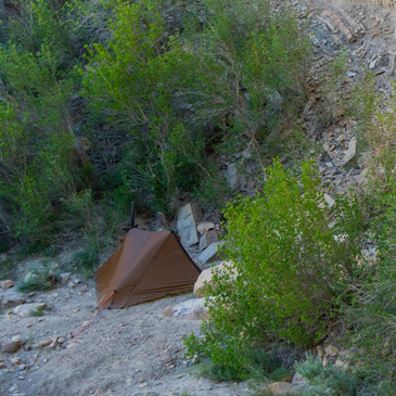 Seek Outside Silex ultralight trekking pole tent pitched on mountain ridge, 50-inch height, 49 square foot canopy