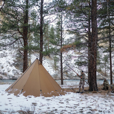 8 Person Tipi  Hot Tent Brown 