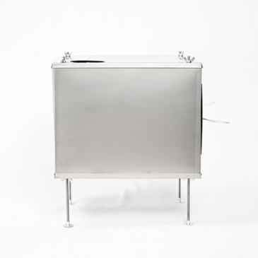 medium ultralight stove side view showing lightweight titanium side panels and flat cooking top