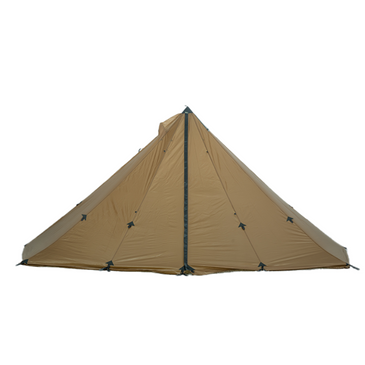 Redcliff pyramid-tipi hybrid tent with carbon fiber center pole and dual zippered doors with rain flaps, silnylon canopy 
