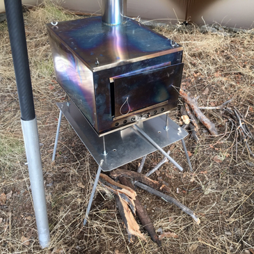 16" x 12" stove stand used to elevate stove for wood storage or cooking under stove