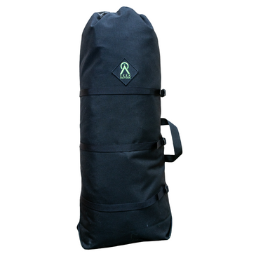 tipi storage bag filled with tent, poles and stakes inside
