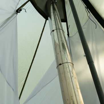 Cimmaon liner attaches to the tent with clearance to be compatible with a stove