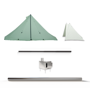 Redcliff Light Hot Tent Bundle with shelter, liner, carbon fiber pole, stove and stove pipe