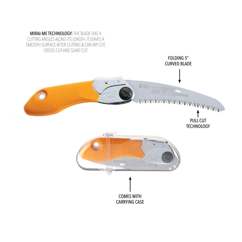Silkey Pocket Boy folding saw with a clear plastic carry case