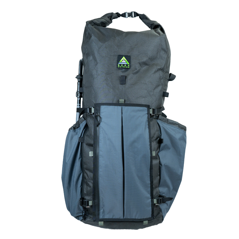 talon used as removable front pocket on a backpack