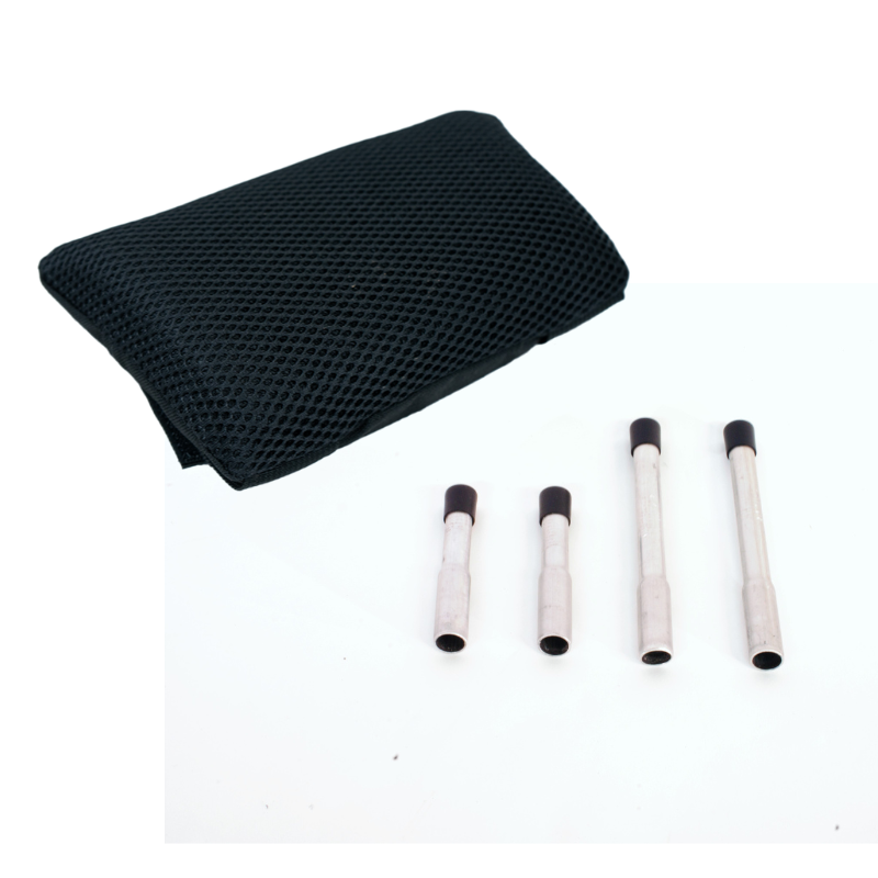 a lumbar pad, a pair of 2" and a pair of 4" frame extensions on a white background