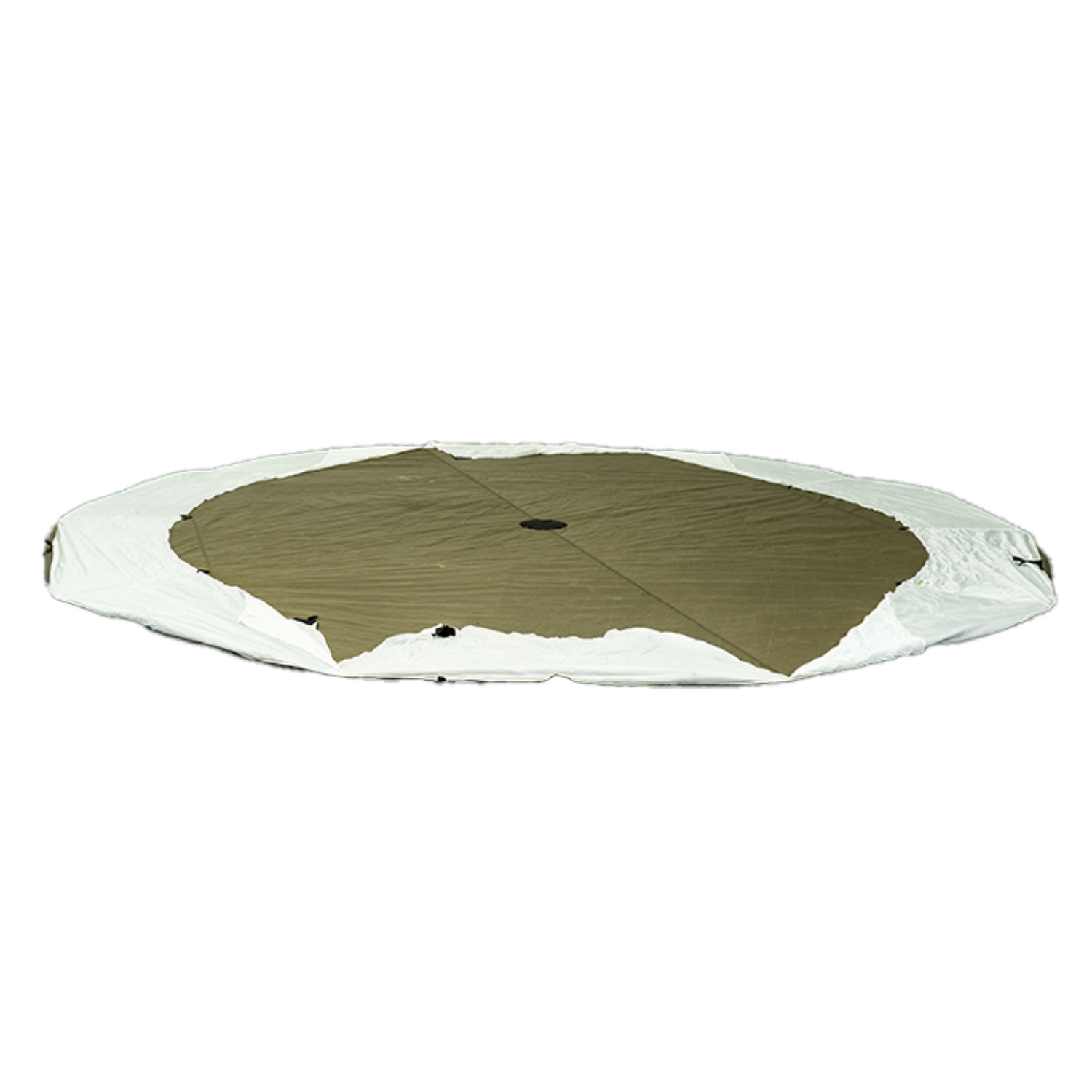 6 Person Floor Liner studio shot, 21-inch wall liner visible, bathtub floor design, 4000mm waterproof, 20D uncoated ripstop liner