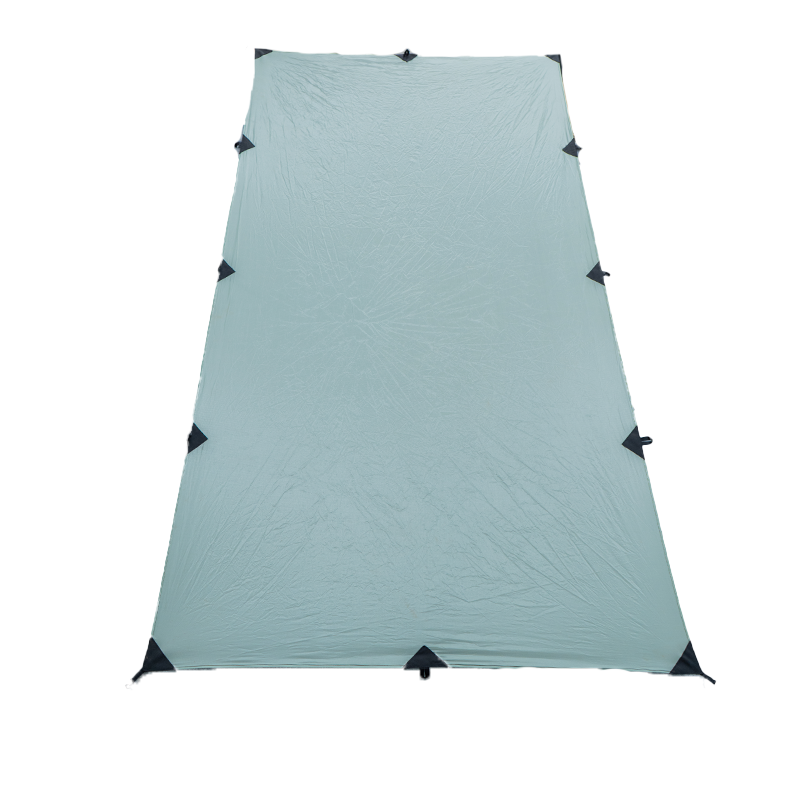 sage green tarp on a white background