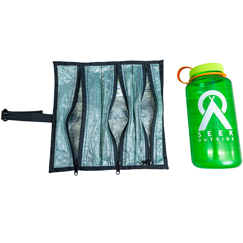 Dyneema Flat Roll next to Nalgene