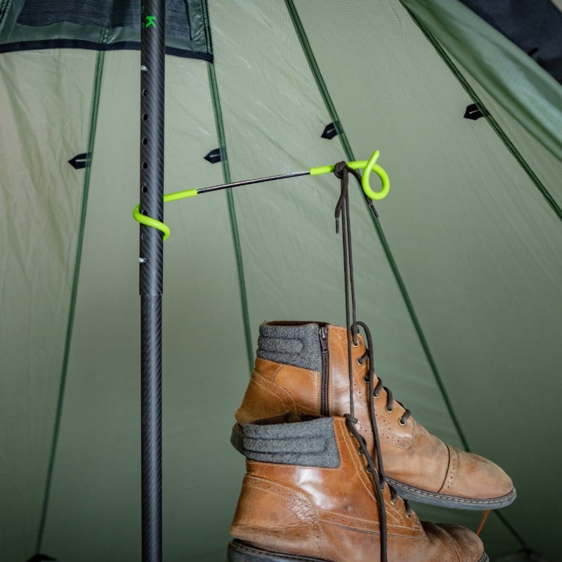 pole drying hook with boots