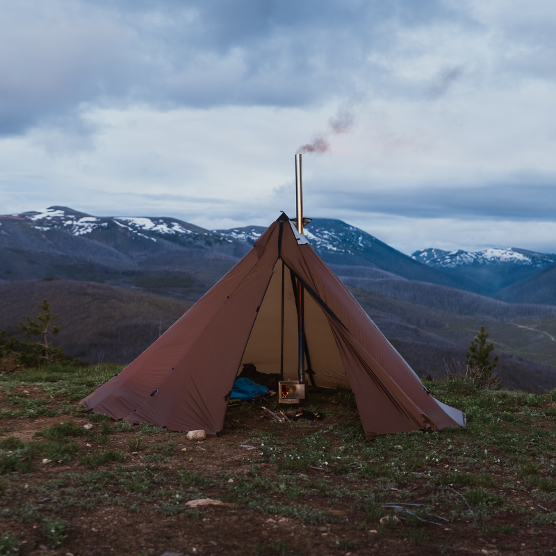8 Person Tipi  Hot Tent Brown 