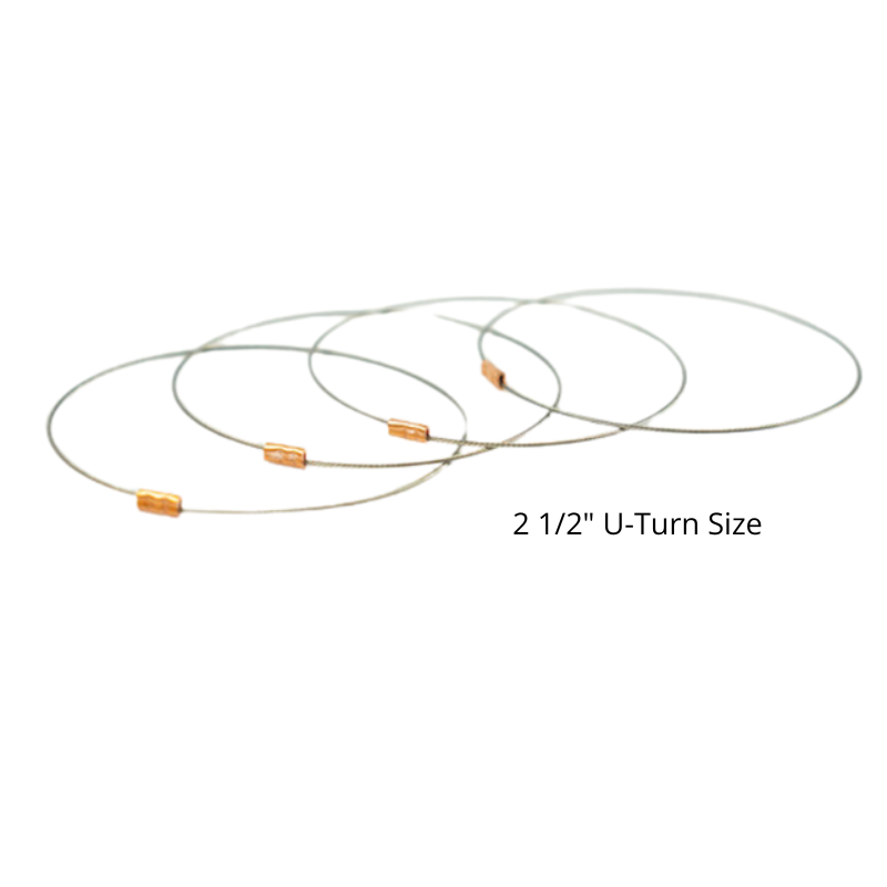 set of five, 2 1/2 inch u-turn pipe rings
