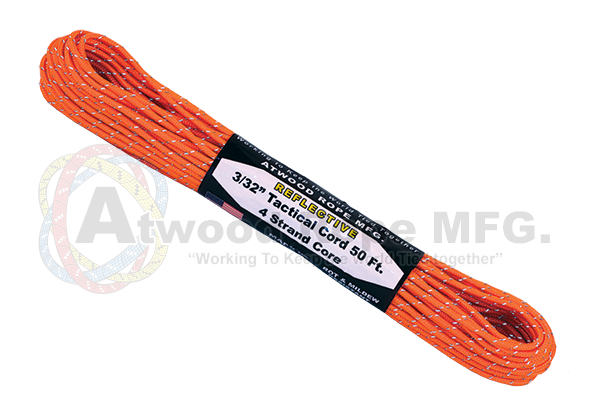 Atwood 3/32 x 50ft Tactical Reflective Neon Orange