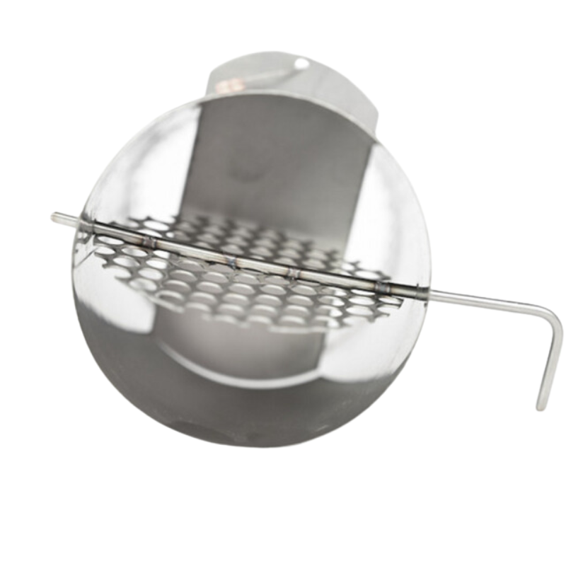 inside view of damper with spark arrestor and damper slide visible