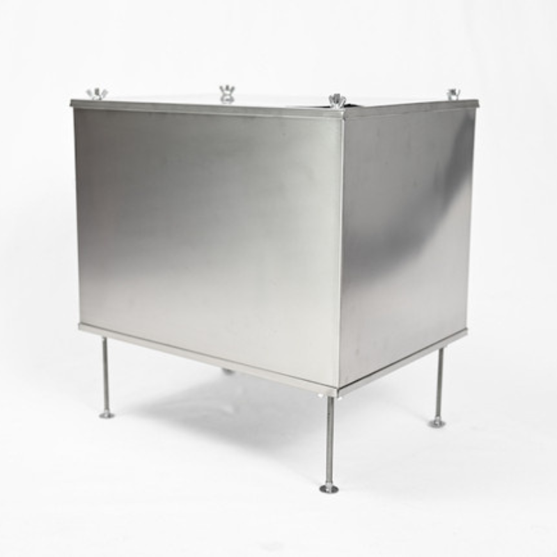 3/4 turn back and side view of titanium stove
