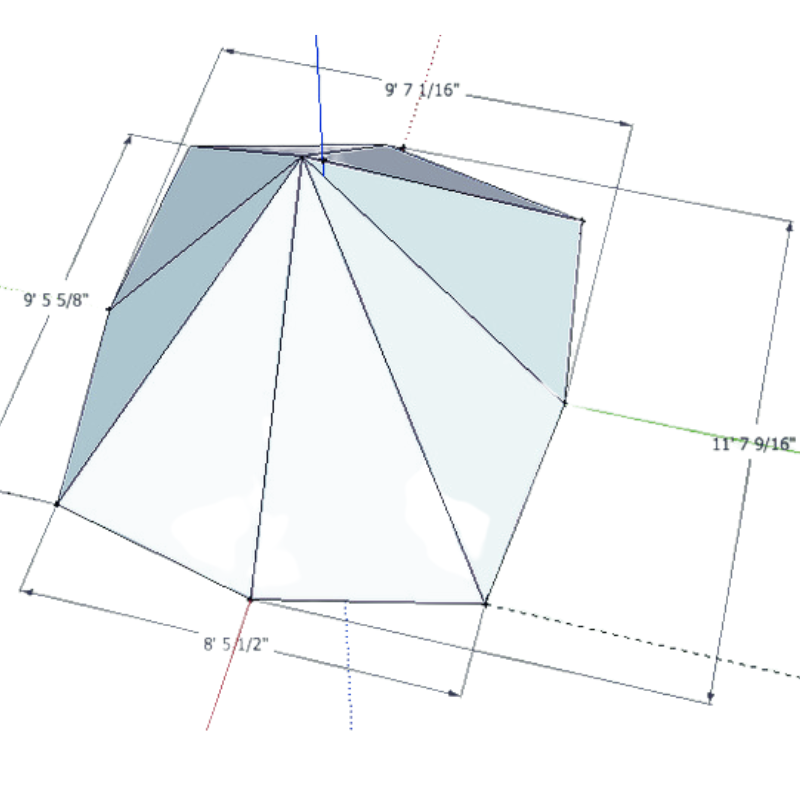 Cimmaron floor plan showing 9'6" x 8'6" , 94 square foot footprint with 6-foot center height