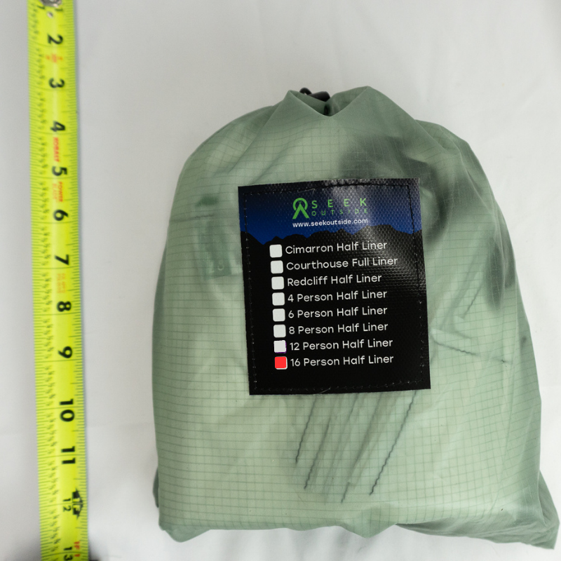 16 person tipi half liner packed down small inside included stuff bag