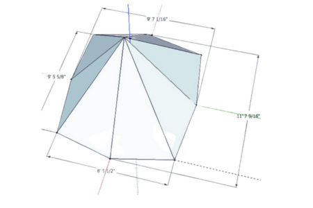 Cimmaron floor plan showing 9'6" x 8'6" , 94 square foot footprint with 6-foot center height