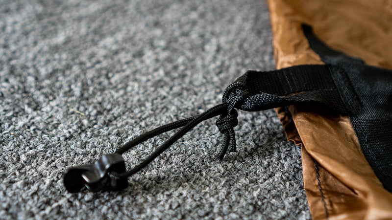 close up linelocks tied to stake loops