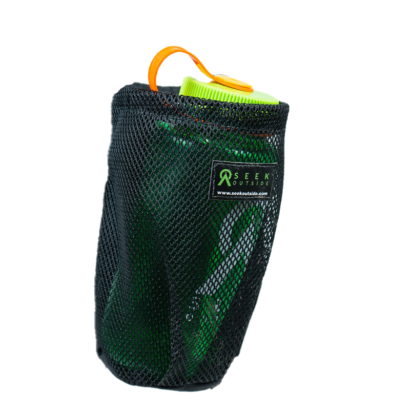 rugged and durable mesh construction on water bottle holster
