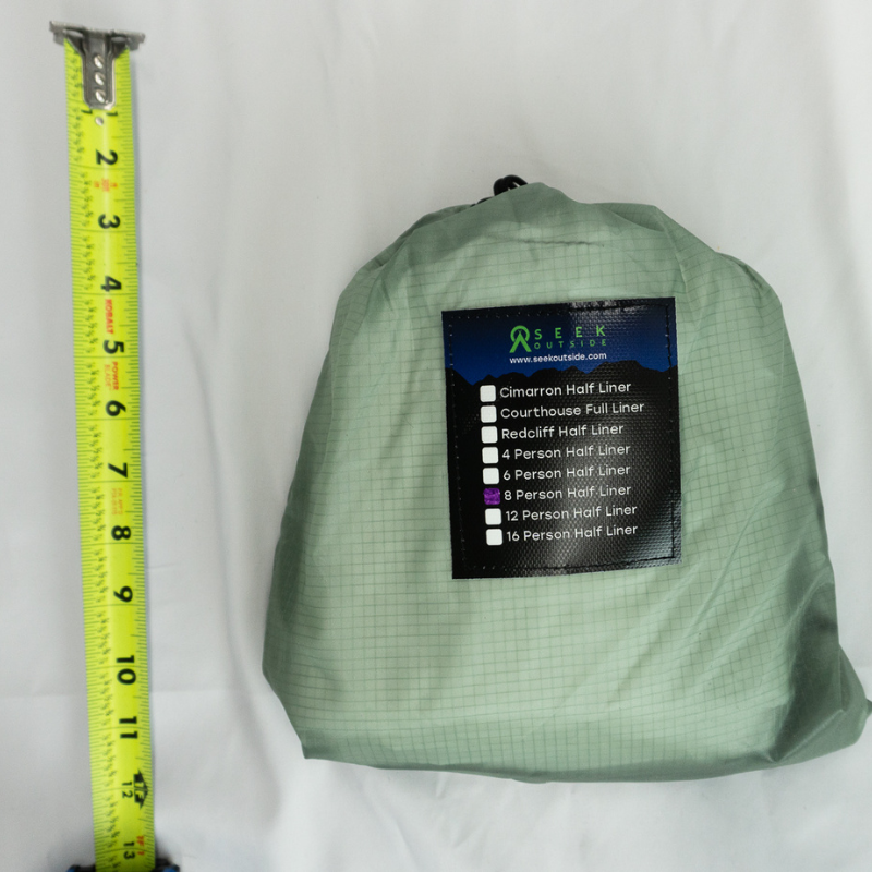 8 person tipi half liner packed down small inside included stuff bag
