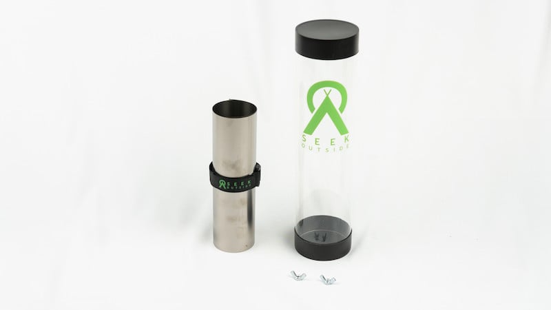 Titanium foil side, extra hardware and storage tube convers standard stove to uturn stove