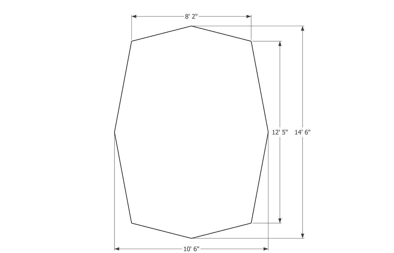 diagram showing pyramid shape footprint of redcliff full nest