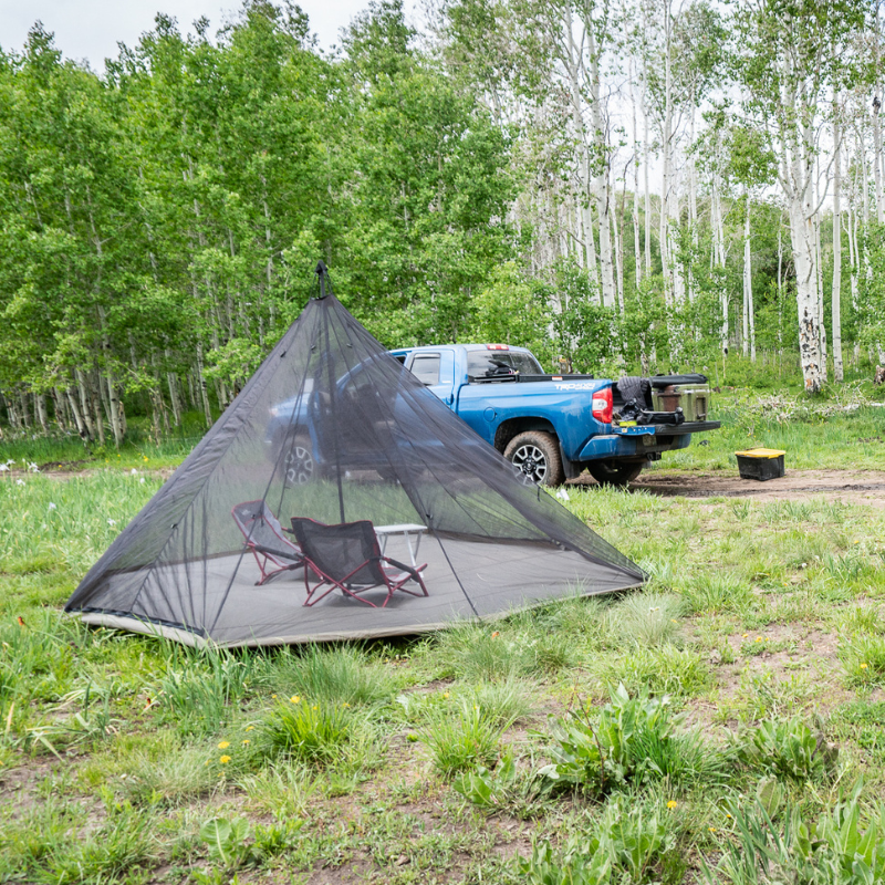 Redcliff full nest pitched as stand alone bug screen room